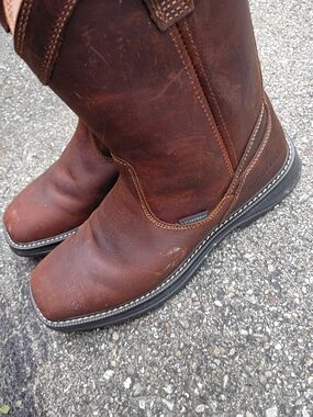Waterproof Brown Men's Pull-On Work Boots